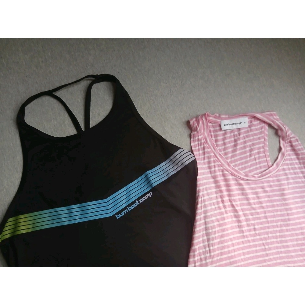 Burn Boot Camp Top Medium Lot Of 2 Tank Active Athletic Preppy Racerback